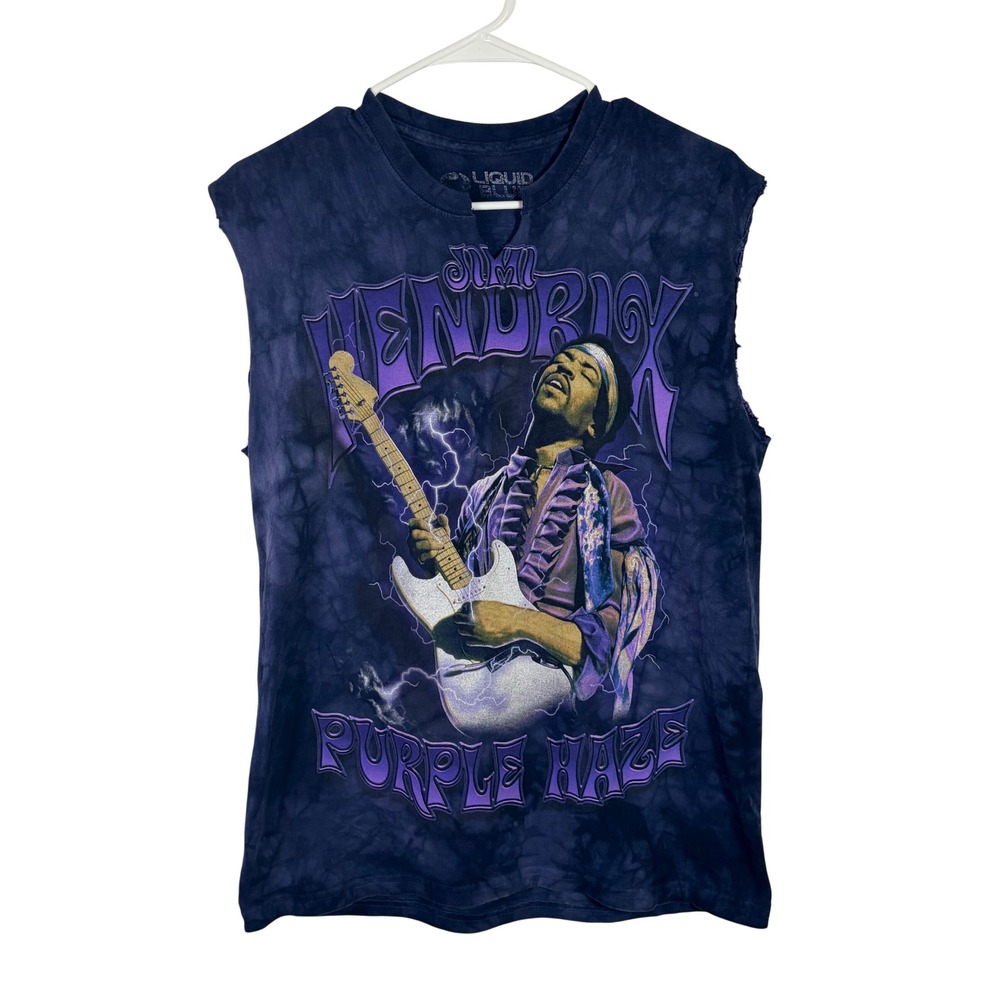 Liquid Blue Jimi Hendrix Purple Haze Tie Dye Muscle Tee Purple Medium